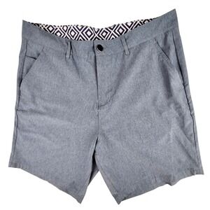 Trunks Hybrid Shorts Mens 34 Blue Heathered Stretch Quick Dry Beach Coastal Swim